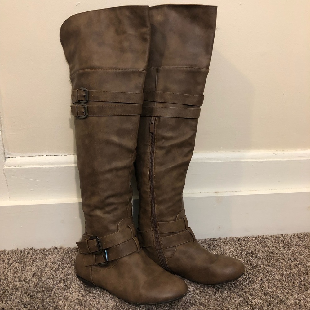 Brown riding boots